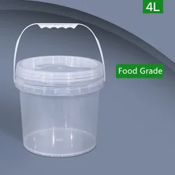 1PC 4 Liter Round Plastic Bucket Airtight Sealing Liquid Storage Container Food Grade PP Material Pail Factory Packaging Bottle