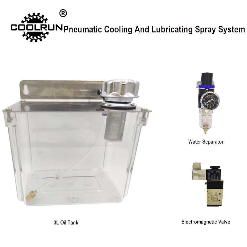 CNC Coolant Oil box Mist Sprayer Lubrication Spray System 3L Oil Tank