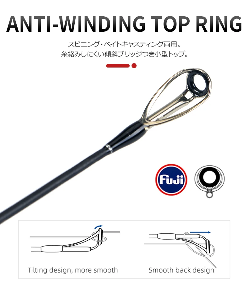 MADMOUSE Early Plus MH Japan-Qualität Spinnrute mit Fuji-Komponenten, Ködergewicht 12-50g, PE 1.2-3 Shore Jigging-Rute für Wolfsbarsch-Angeln – Detail 6