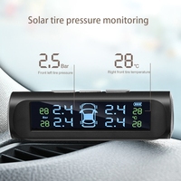 Solar Tire Pressure Monitoring System Temperature Warning With 4 External Sensors Intelligent TPMS Car Tire Air Pressure Gauge