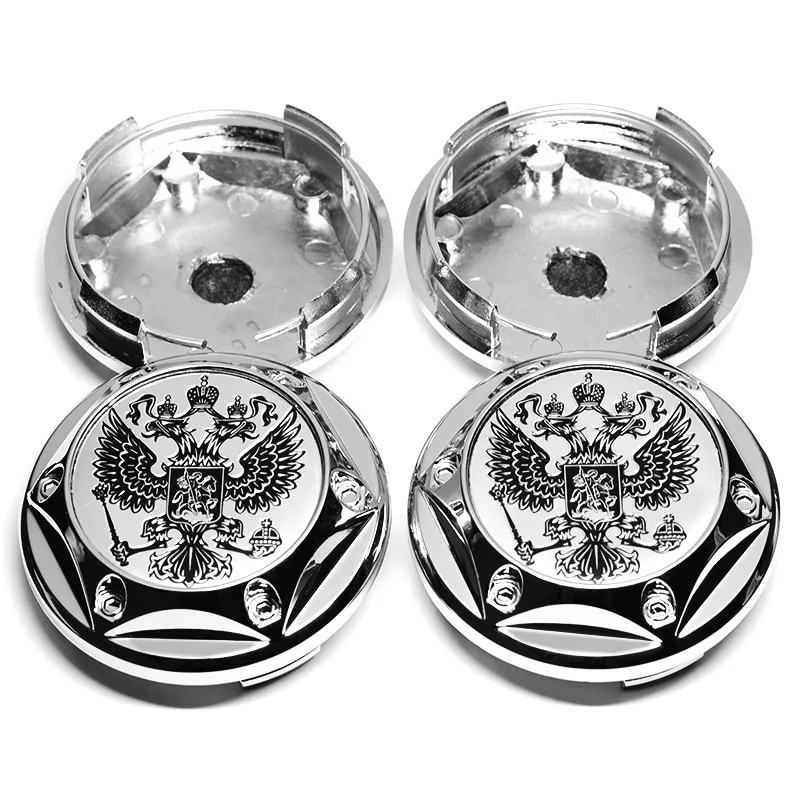 4Pcs/lot 68MM Car Styling Coat of Arms of Russia Eagle Emblem Car Wheel Hub Cap Automobiles Rim Decorating Logo Auto Accessories