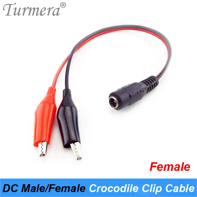 Turmera DC Male Female Jack Connector with Crocodile Clip Wire 12V Battery Cable Crocodile Clip Connector Wire 25cm DC 5.5*2.1mm