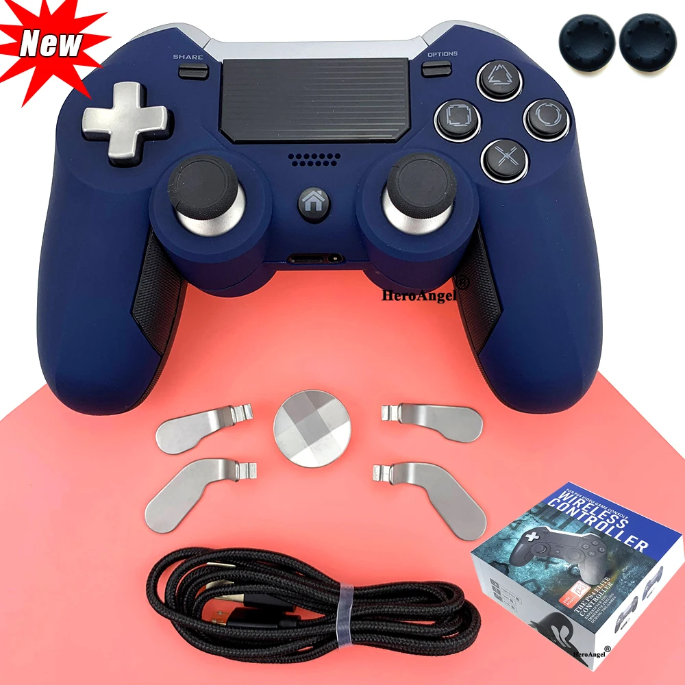 Dropshipping Wireless Controller for PS4 Elite, Bluetooth Gamepad Press Panel Dual Vibration 3.5mm o 4 Switchable Keys Joystick