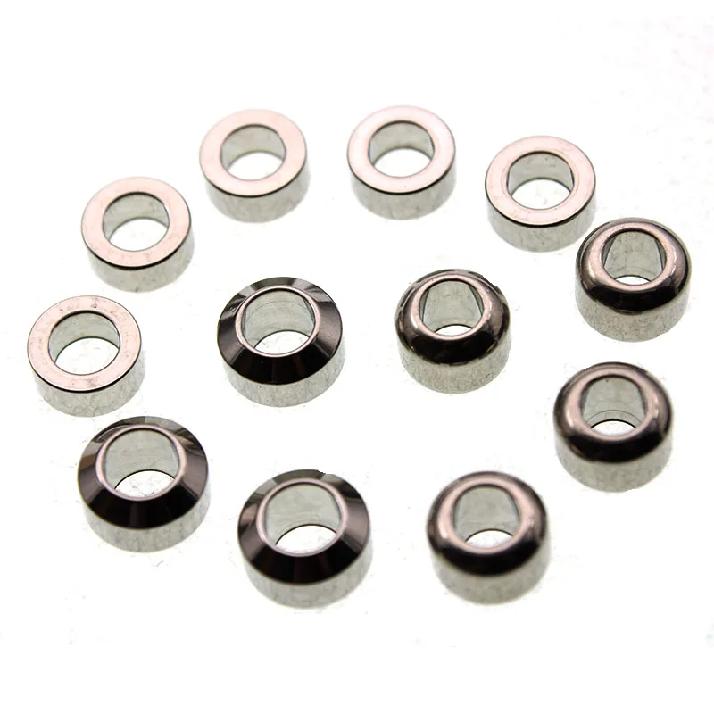 10pcs 5/6mm Hole Stainless Steel Metal Spacer Beads Charm Loose Bead for DIY Bracelets Necklace Leather Jewelry Making Supplies