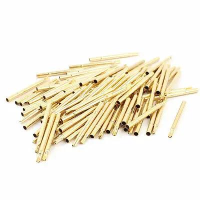 50 Pcs R125-4S Metal 2.36mm Dia Testing Probe Pin Receptacles Gold Tone