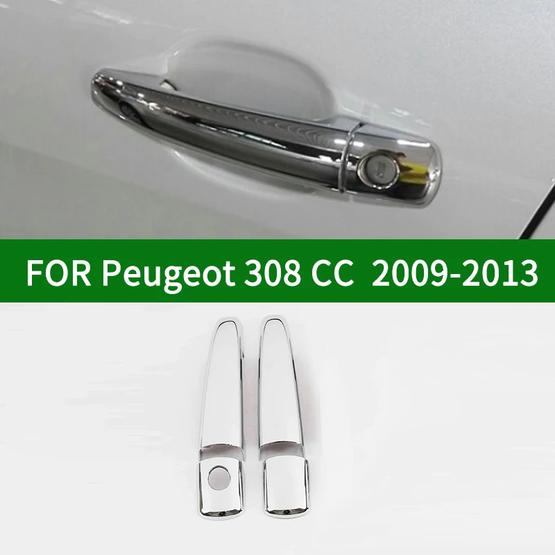 

Аксессуары для двухдверных кабриолетов Peugeot 308cc Coupe cabriolet 2009-2013, хромированные Серебристые чехлы для автомобильных ручек, отделка 2010 2011 2012