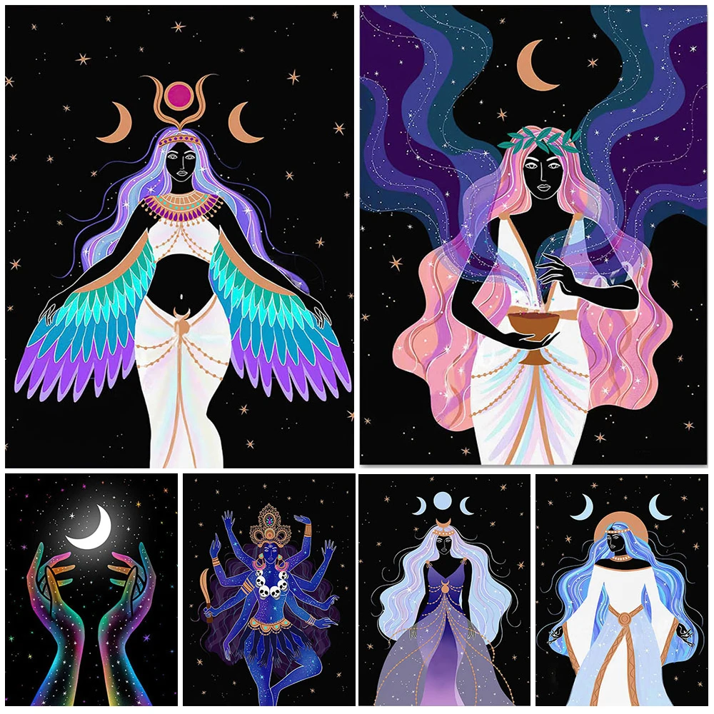 Abstract Witch Girl Wings Butterfly Quotes Wall Art Canvas Painting Wall Pictures For Living Room Posters And Prints Home Decor