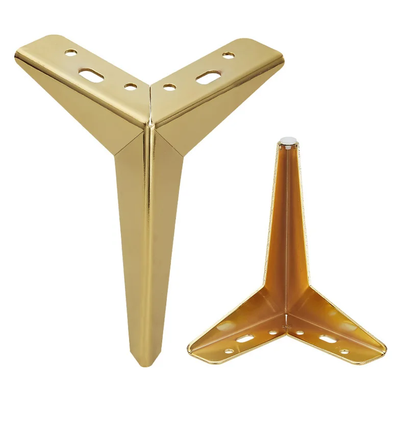 4Pcs Rhombic triangle metal furniture hardware Furniture Feet, Cupboard Height Bed Foot Sofa Feet 10/13/15/17CM with Screws image 6