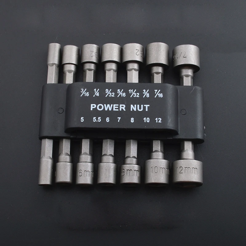

New 14Pcs/set 1/4" Hex Shank Power Socket Adapter 5-12mm Metric Driver Drill Bit Socket Wrench Screw Magnetic Sleeve Driver Set