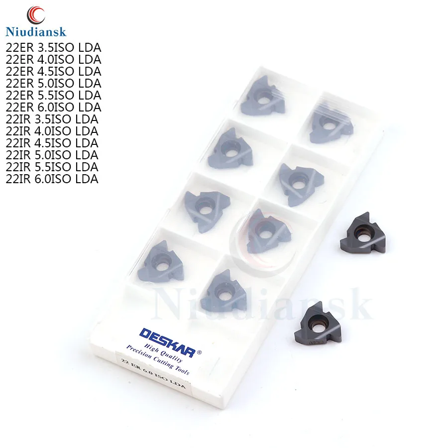 

Carbide 22ER3.5ISO 4.0ISO 4.5ISO 22IR 5.0ISO 5.5ISO 6.0ISO LDA Threading insert CNC lathe cutter, For stainless steel and steel