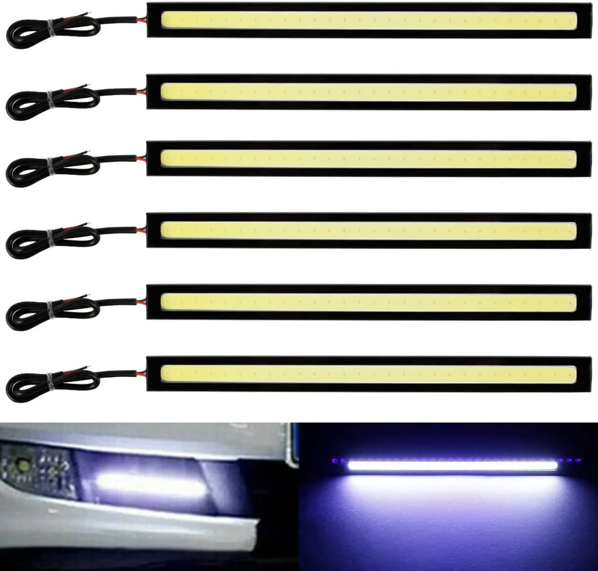 X HOT DRL Car LED Light Strip White Driving Lighting Waterproof COB LED Strips Ultra-Thin Car Interior White Strip Lights Bar