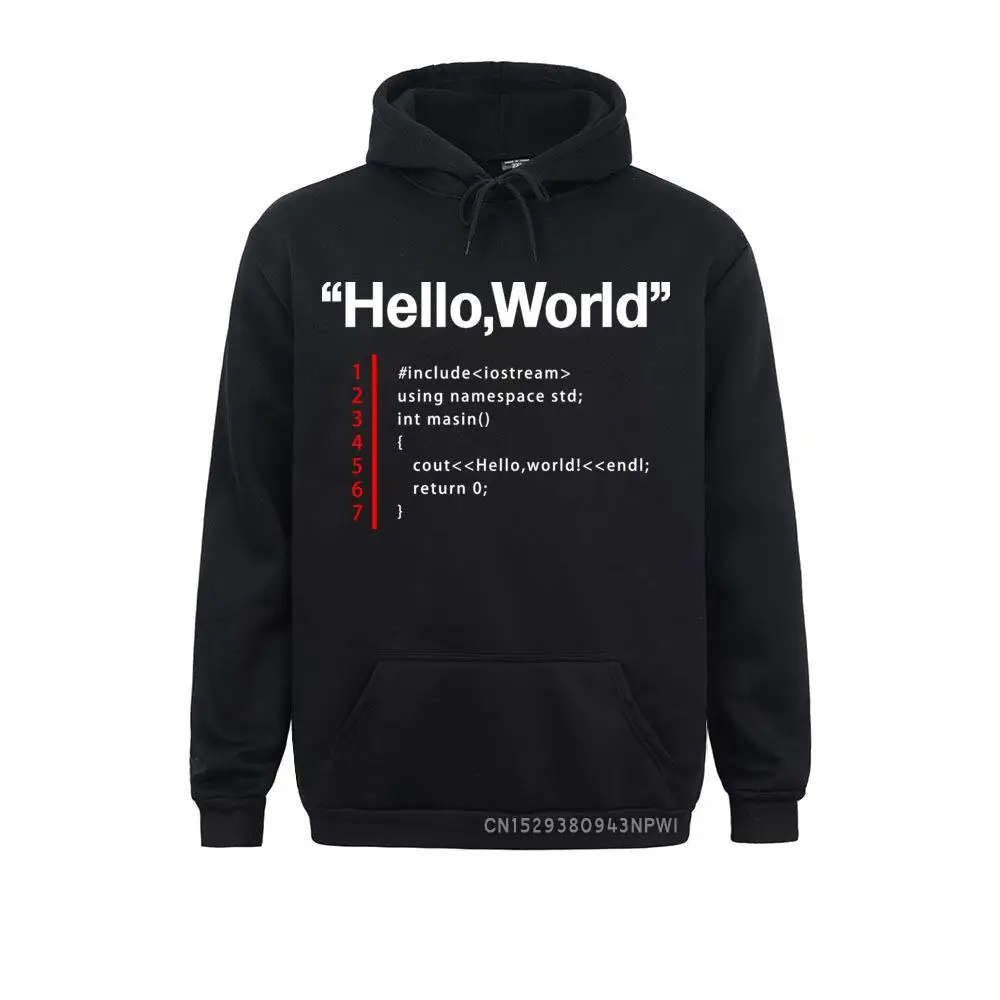 Hello World Sweatshirt Father's Day Present Funny Birthday Gift For Dad Men Husband Boyfriend Geek Team Programmer Hoodie