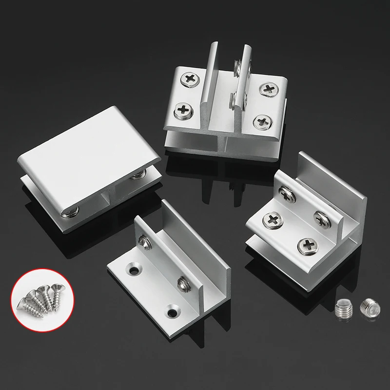 High Quality 200PCS Aluminium Alloy Glass Clamps Holder Brackets Shelf Support Clips Frame Board Connectors