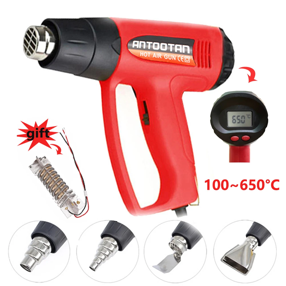 

Hot Air Gun 2000W 220V EU Industrial Electric Thermoregulator Heat Guns LCD Display Soldering Heating core combination Tools