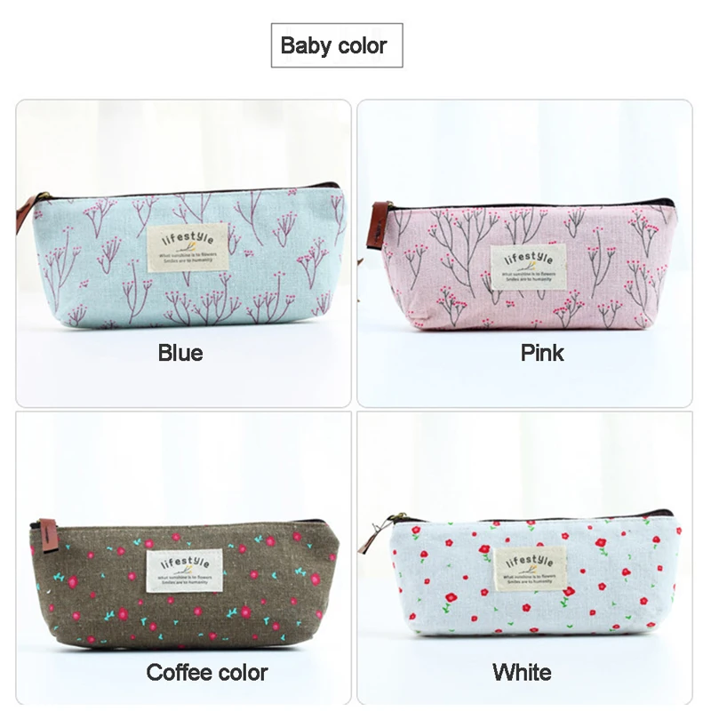 Canvas Pencil Bag Stationery Storage Organizer Pencil Case School Supplies Pencil Case School Box Pencils Pouch Stationery