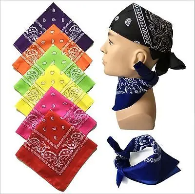 US STOCK NEW Extra Large Paisley Bandana Bikers Head SCARF in 8 Colours Soft Lightweight