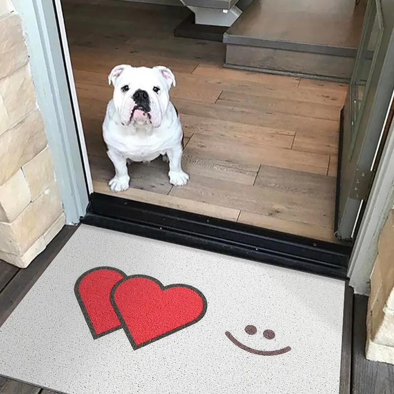 

50x70 Hallway Home Doormat Carpet Living Room Mat Anti-slip Mat Custom Freely Cutting Entrance Door Mat PVC Silk Loop Mat Carpet