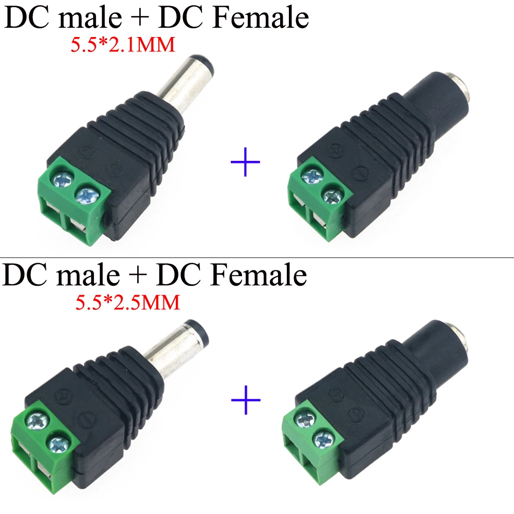 YuXi 1 Pair Coax Cat5 To Bnc DC Power Male jack plug DC female Connector plug adapter Av BNC UTP for CCTV Camera Video Balun