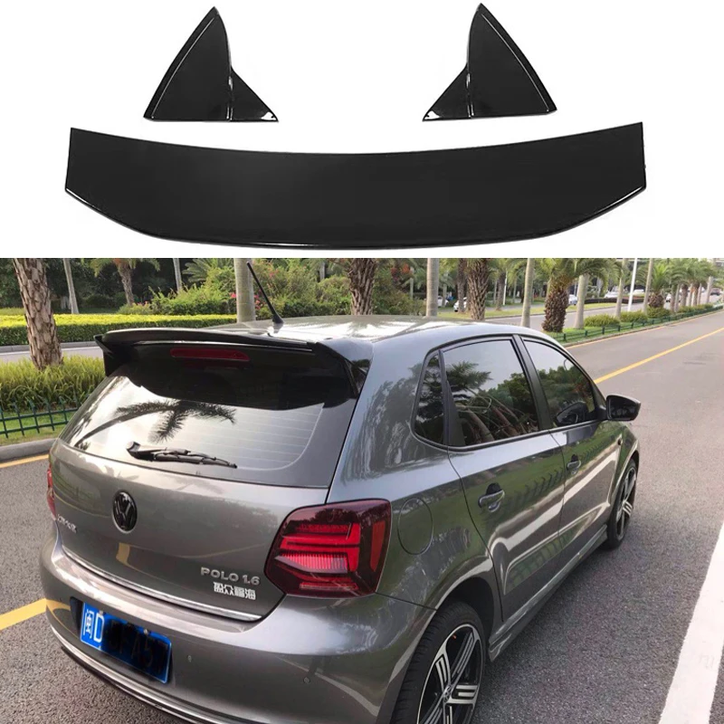 For VW Polo Spoiler ABS Material Car Rear Wing Primer Color VW polo Rear Spoiler For Volkswagen new Polo Spoiler 2011-2018