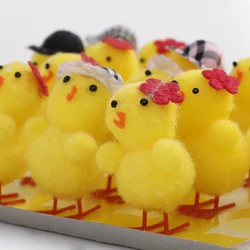 Cute Easter Chick DIY Miniature Animal Simulation Plush Chick Craft Toys Mini Chicken Garden Ornaments Kids Birthday Easter Gift