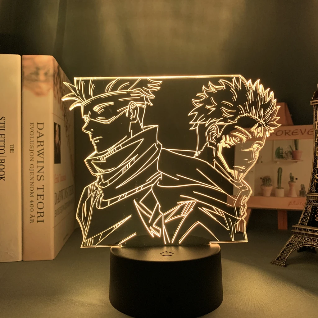 Lampa Anime Satoru Gojo Jujutsu Kaisen Led lampka nocna Yuji Itadori do pokoju Deco prezent urodzinowy Jujutsu Kaisen lampa Yuji Itadori