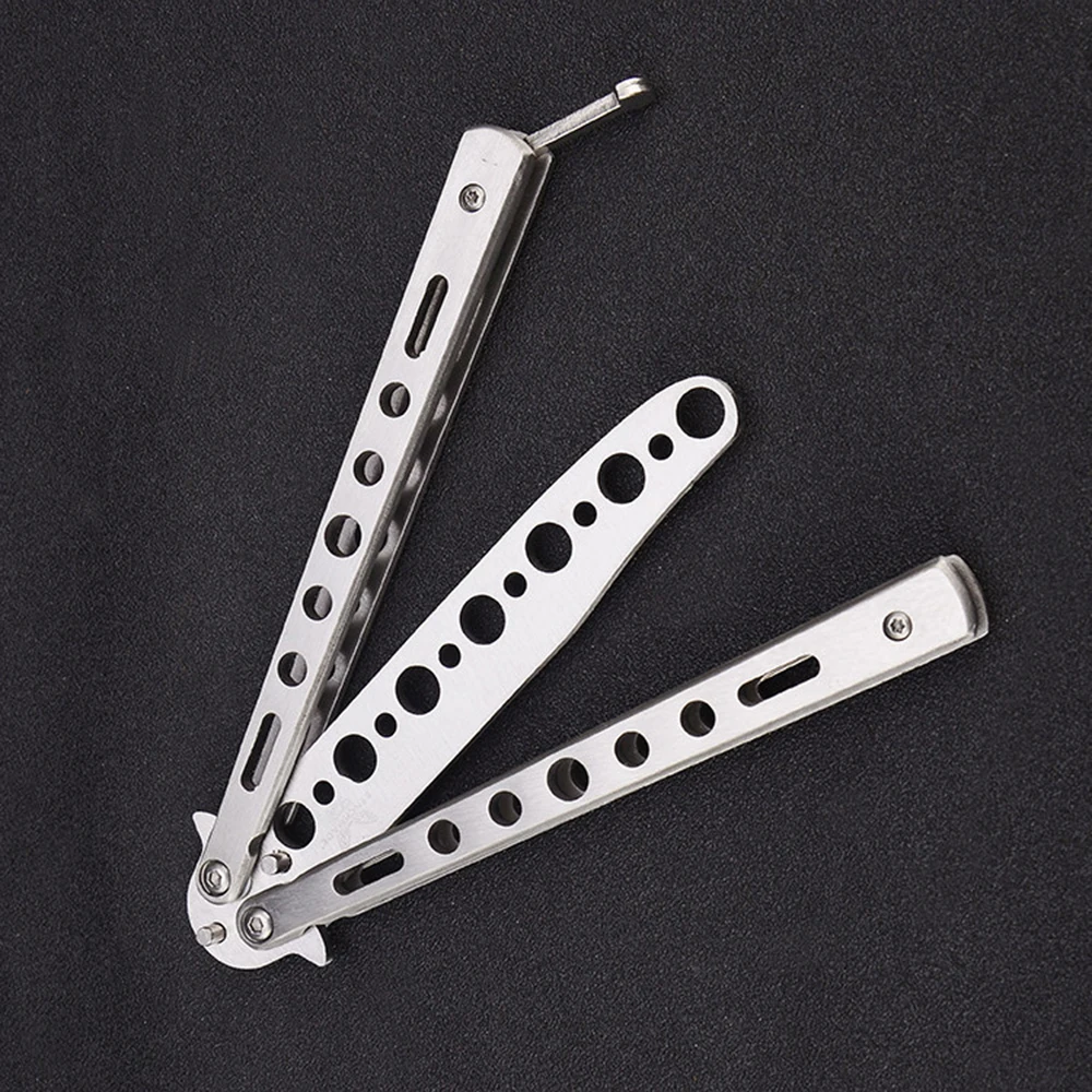 1 Đồng Hồ Thép Không Gỉ Dao Bướm Balisong Tập Lược Huấn Luyện Đào Tạo Mờ Dụng Cụ