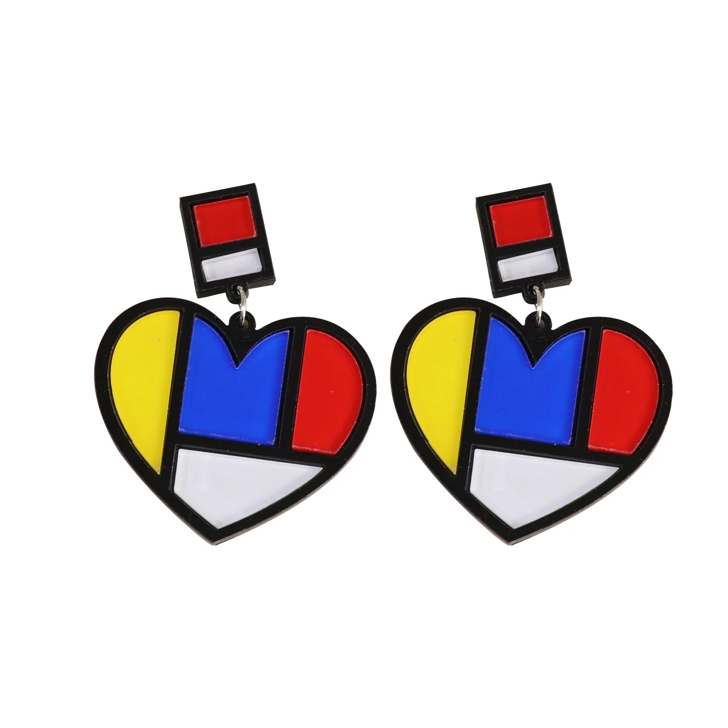 Earrings For Women Fashion Charm Eardrop Hip Hop Girls Gift Cute Sweet Heart Exaggeration Special Creativity Tape Love Heart