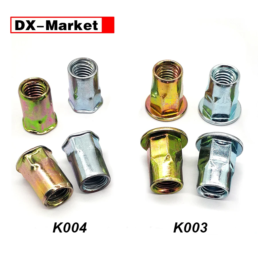 M4 M5 M6 M8 M10 M12 Rivet Nut,คาร์บอนเหล็กหัว Semi-Hex Rivet Nut,k004