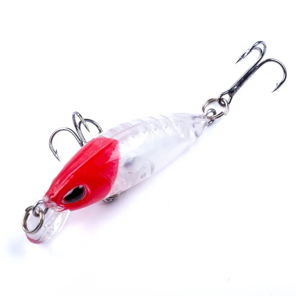 HENGJIA 1pc Mini Minnow Fishing Lure 4CM 2G Bionic Bass Pike Slow Sinking Bait Wobbler 6colours