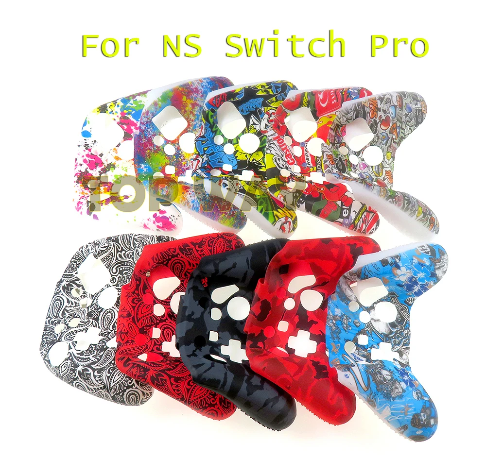 20PCS Silicone Gamepad Protective Case Skin For Nintend NS Switch Pro Controller Protector Camouflage Controle Cover Joystick