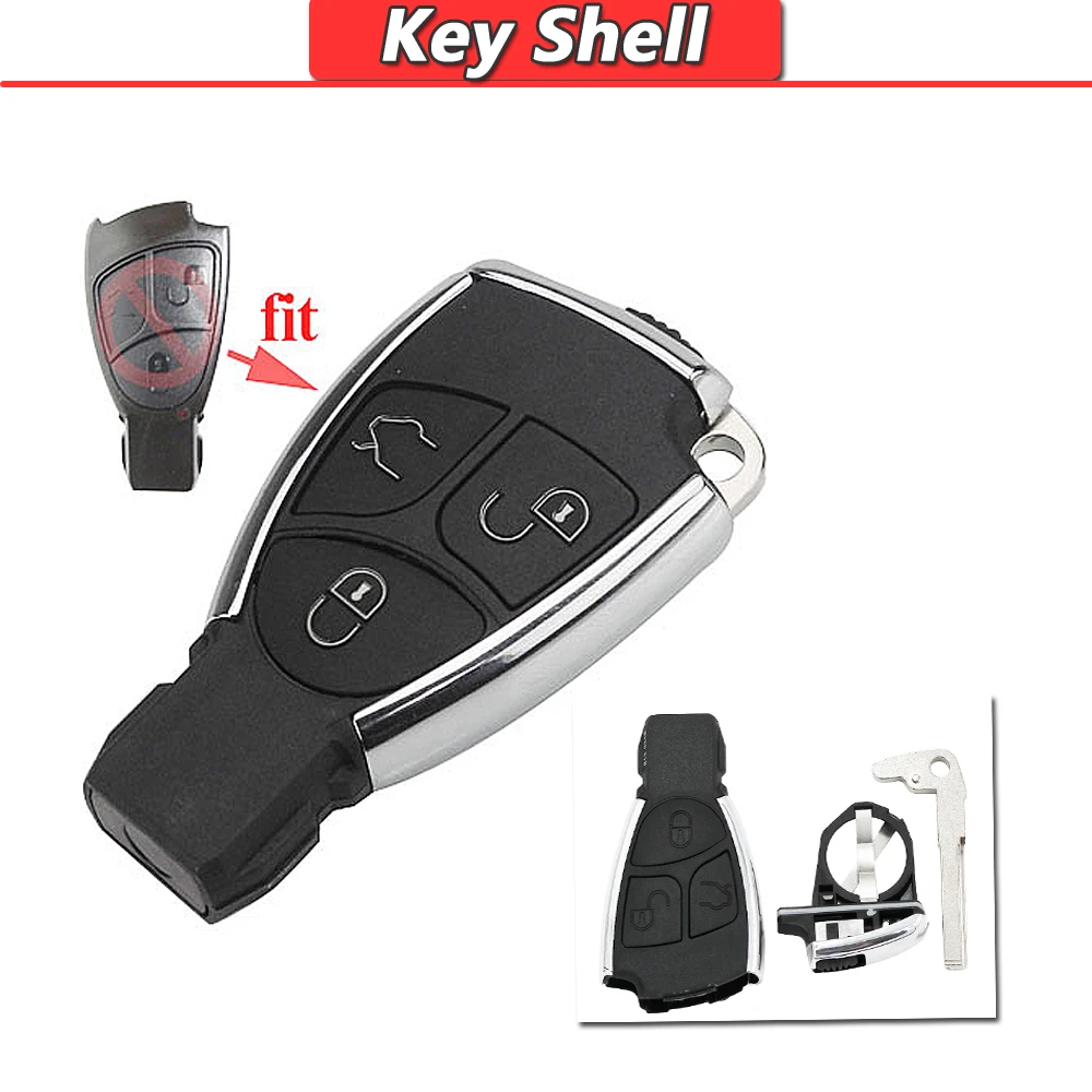 XNRKEY 3 Buttons Modified Car Key Replacement Remote Key Shell For Mercedes Benz C B E Class W203 W211 W204 YU BN CLS CLK