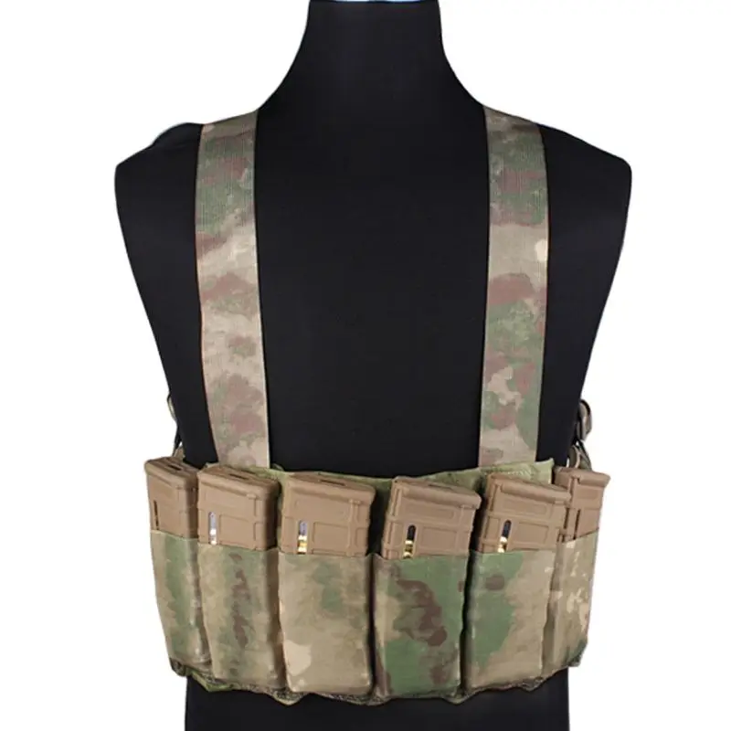 

Emersongear Fast Tactical Chest Rig Vest Apron H-Type Combat Airsoft Vest With 6 Rifle Magazine Bag Hunting Chest Rig EM2390