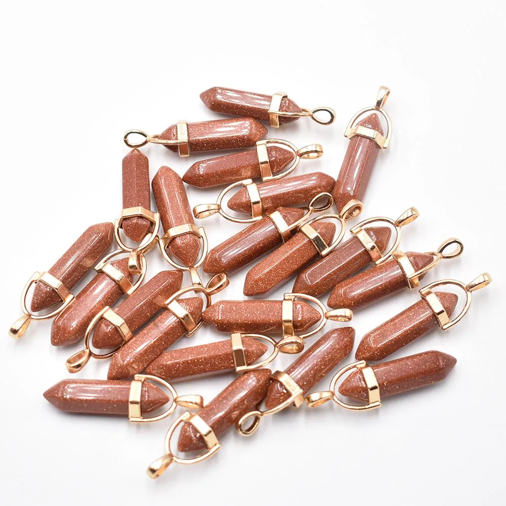 Mode-Bestseller: Naturstein-Mischanhänger, hexagonale Heilungs-Reiki-Anhänger für die Schmuckherstellung, 24 Stück/Lot, Großhandel – Detail 7