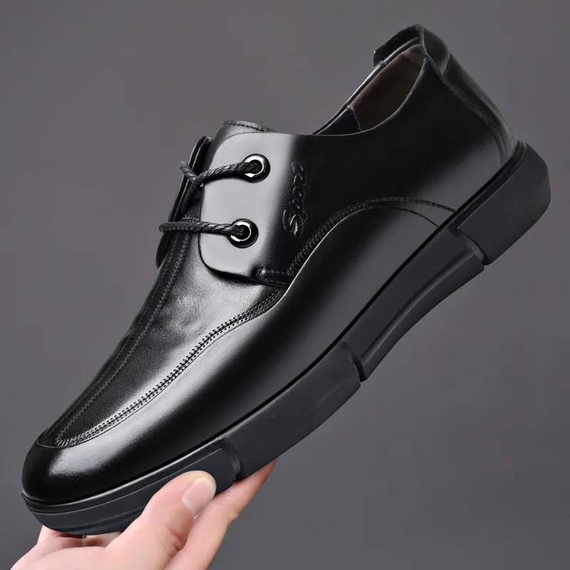 

Mens Casual shoes 100% Cow Genuine Leather Business Dress Shoes Men Autumn Waterproof Lace-up Designer Sneakers