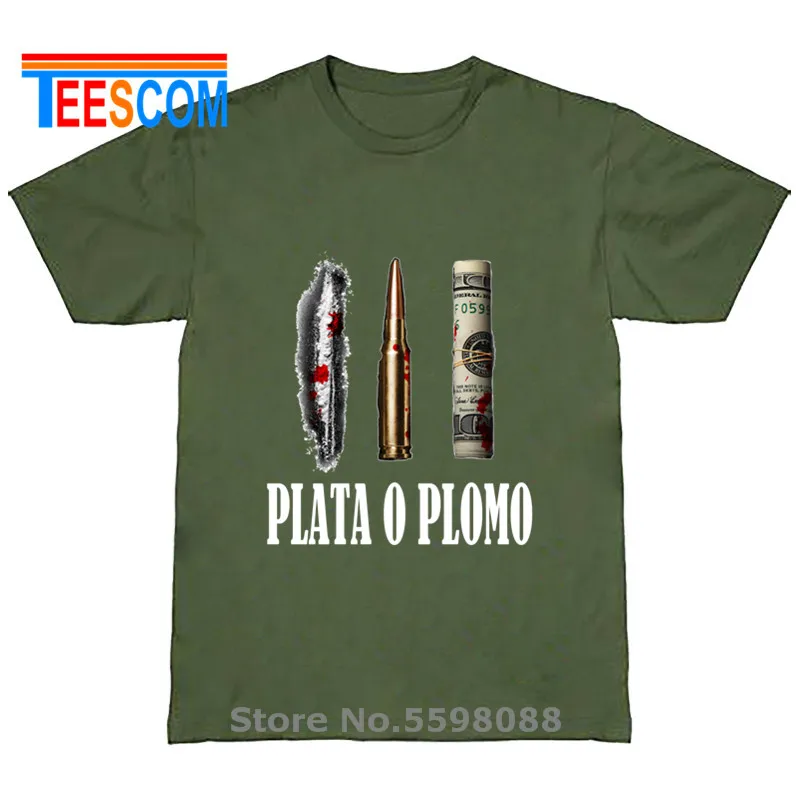 Popular classic TV Show Druger Plata O Plomo style T shirts Men Pablo Escobar tshirt Silver or Lead T-shirts EL Patron Tops&Tees