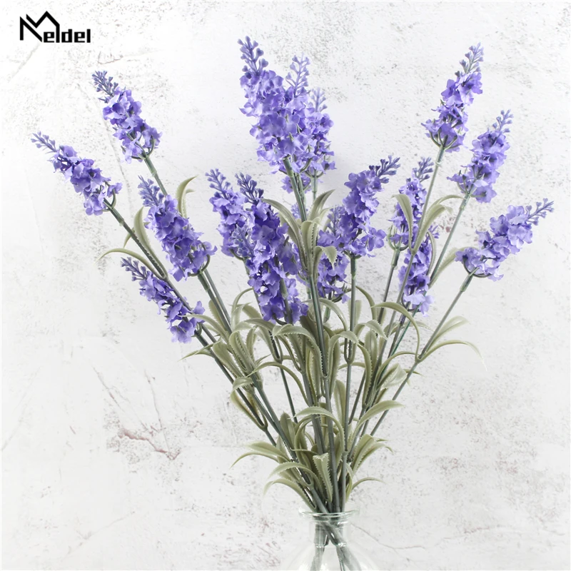 Romantic Lavender Artificial Silk Flower 5 Heads/Bunch Fake Plant Bouquet Material Manual DIY Vases Wholesale Romantic Lavender