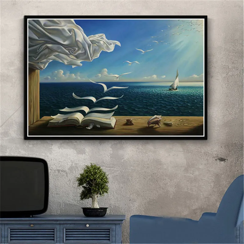 Salvador Dali Surrealism Wall Art Picture Canvas Painting Retro Quadro Posters and Print for Living Room Home Decoration Cuadros
