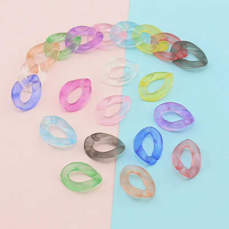 (JM6582)Wholesale 23mm*17mm etc. Multi-Color Multi-Size Acrylic Twisted Chains Assembled Parts Beads Diy Jewelry Findings