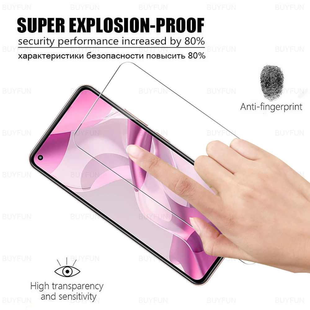 Funda de vidrio templado 6 en 1 para Xiaomi 11 Lite 5G NE, Protector de pantalla para Xiaomi Mi 11 Lite 5G 11i 11T Pro, película protectora para lente de cámara
