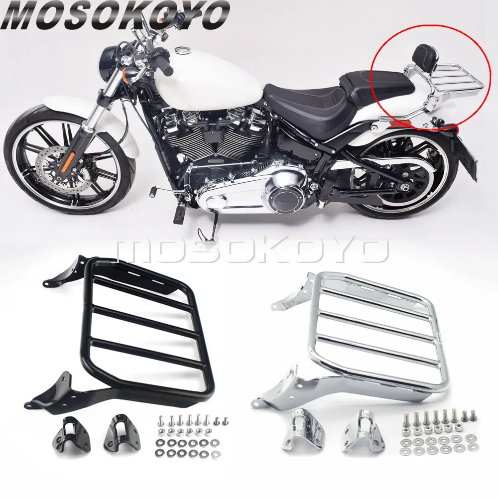 

Motorcycle Sissy Bar Luggage Rack w/ Docking Hardware Kit For Harley Fat Boy Breakout 114 FLFB FXBR FXBRS FLFBS Rear Support