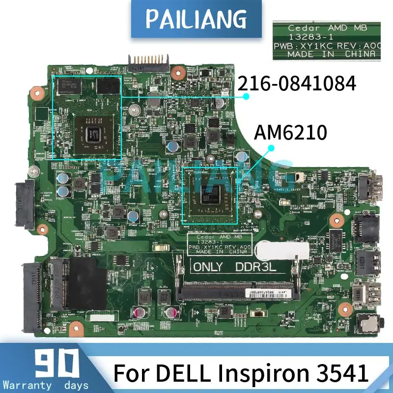 

PAILIANG Laptop motherboard For DELL Inspiron 3541 AM6210 Mainboard CN-0F594Y 216-0841084 A4 DDR3 tesed