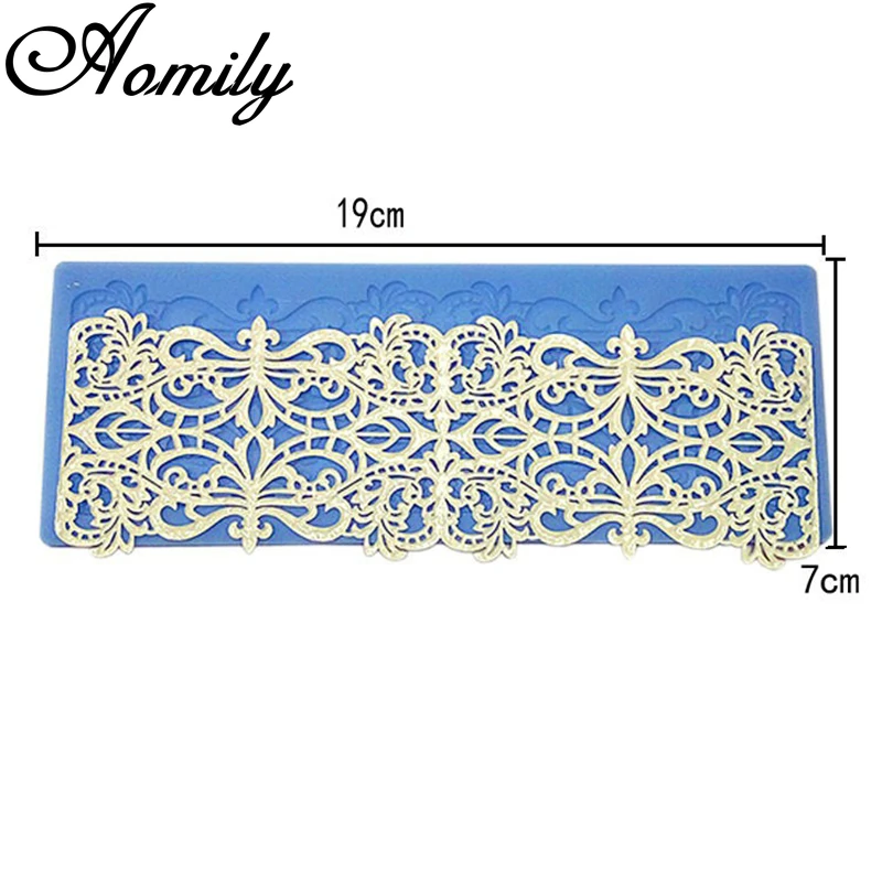 Aomily Wedding Cake Silicone Beautiful Flower Lace Fondant Mold Mousse Sugar Craft Icing Mat Pad Baking Cake Decorating Tools