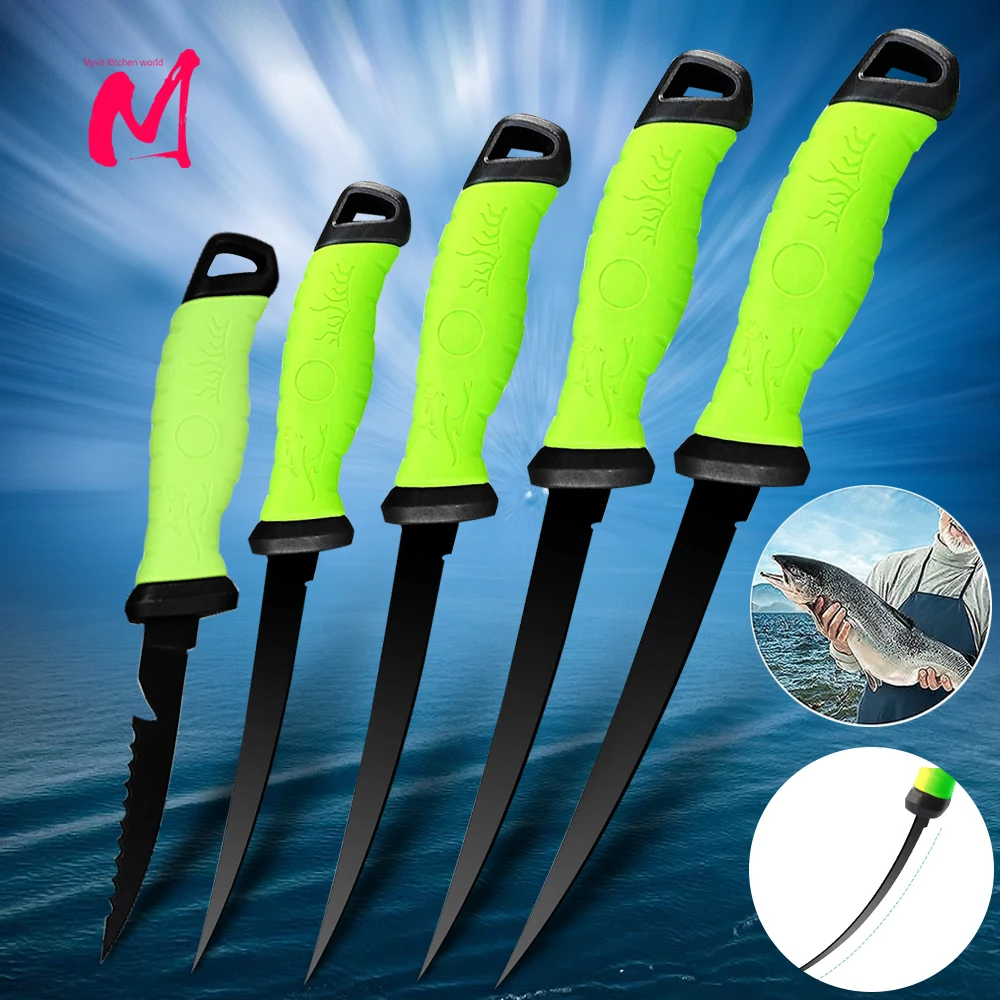 Fish Fillet Boning Knife Fishing Knife 5-9 inch Kitchen Knives for Meat Cleaver Stainless Steel Salty Water resistant Blade