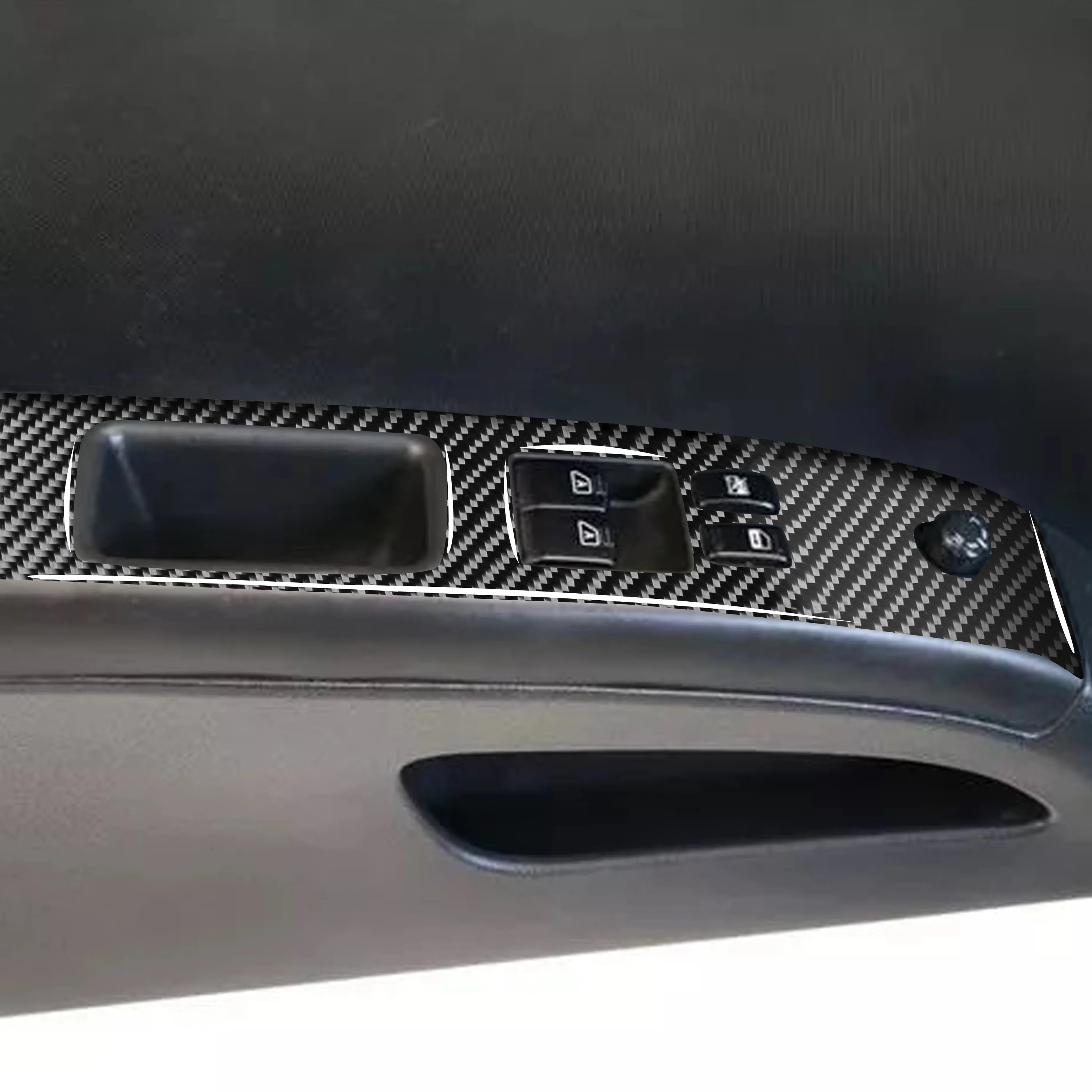 For Nissan 350Z Z33 2003-2005 Accessories Car Carbon Fiber Door Control Panel Window Lift Switch Button Cover Sticker