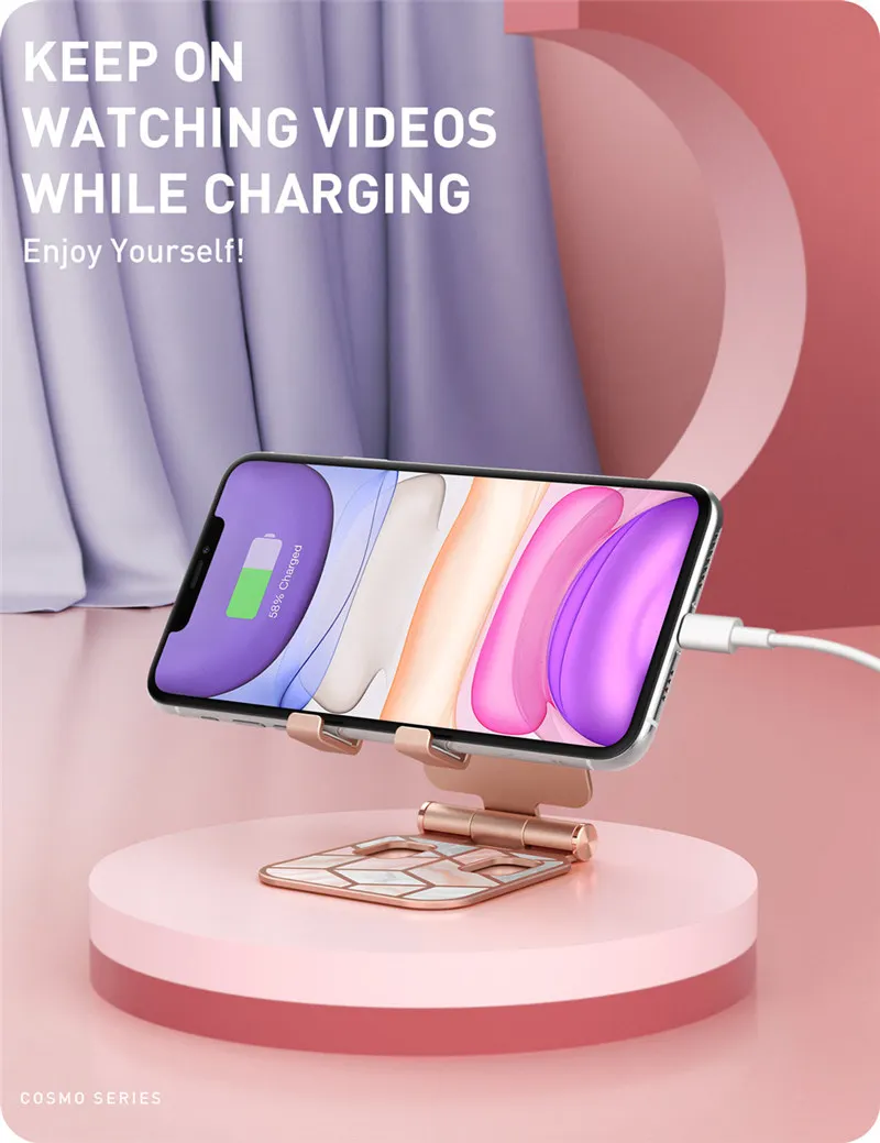 Adjustable Cell Phone Stand Holder I-Blason Phone Dock Multi Angle Compatible with Smart Phone For iPhone For Android Smartphone