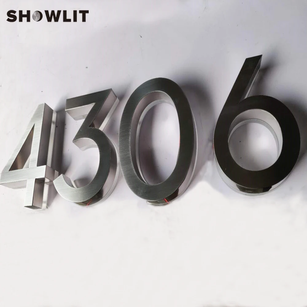 Modern Led House Numbers Stainless Steel Mailbox Lighting Numbers