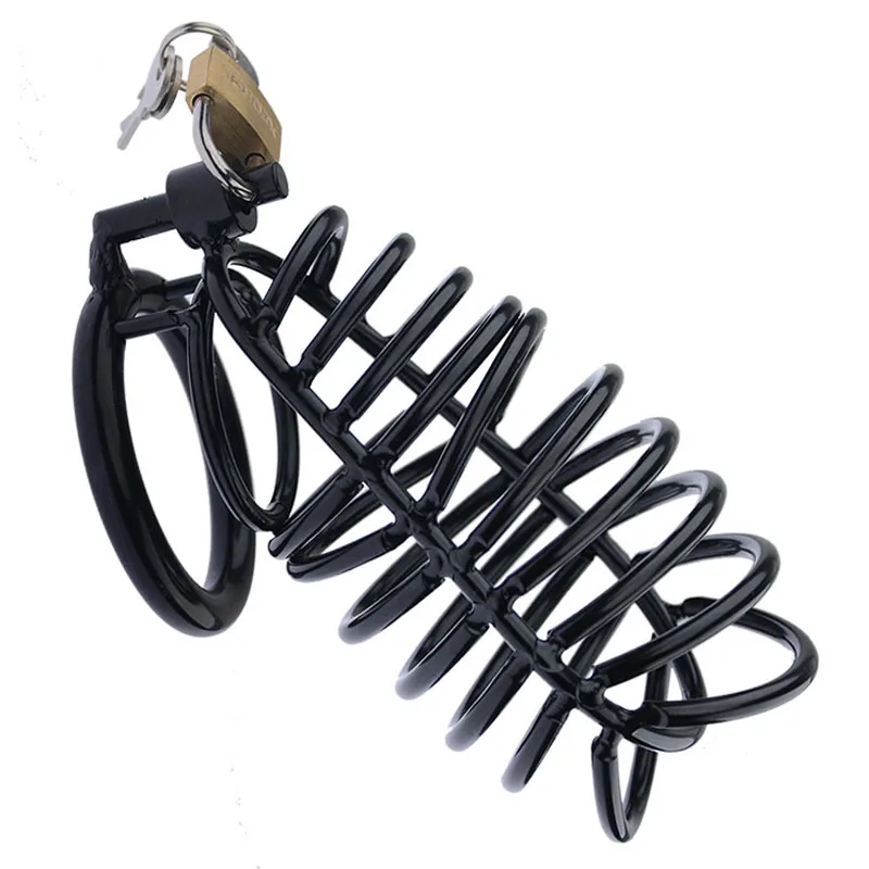 Stainless Steel Black Chastity Cage CB6000 Long Big Cock Cage Penis Lock BDSM Bondage Sex Toys For Men Cbt Male Chastity Device