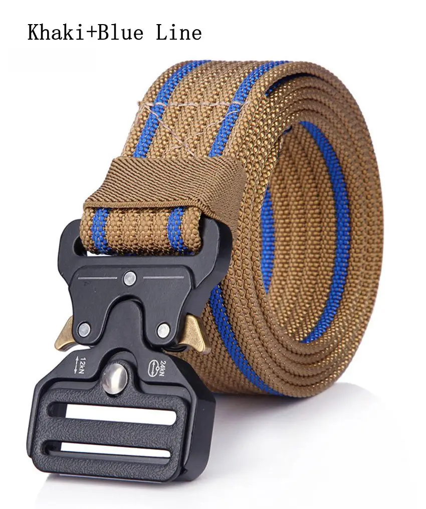 38mm Striped Weave Tactical Belt Quick Release Adjustable Nylon Jeans Belt for Men And Women Designer Style
