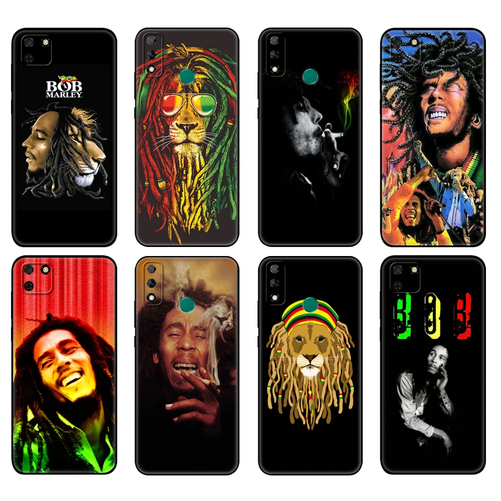 Black tpu Case For Huawei Y9S Y6S Y8S Y5P Y7P Y8P Case For Huawei Y5 lite Prime 2018 Y6 2019 Cover Bob Marley