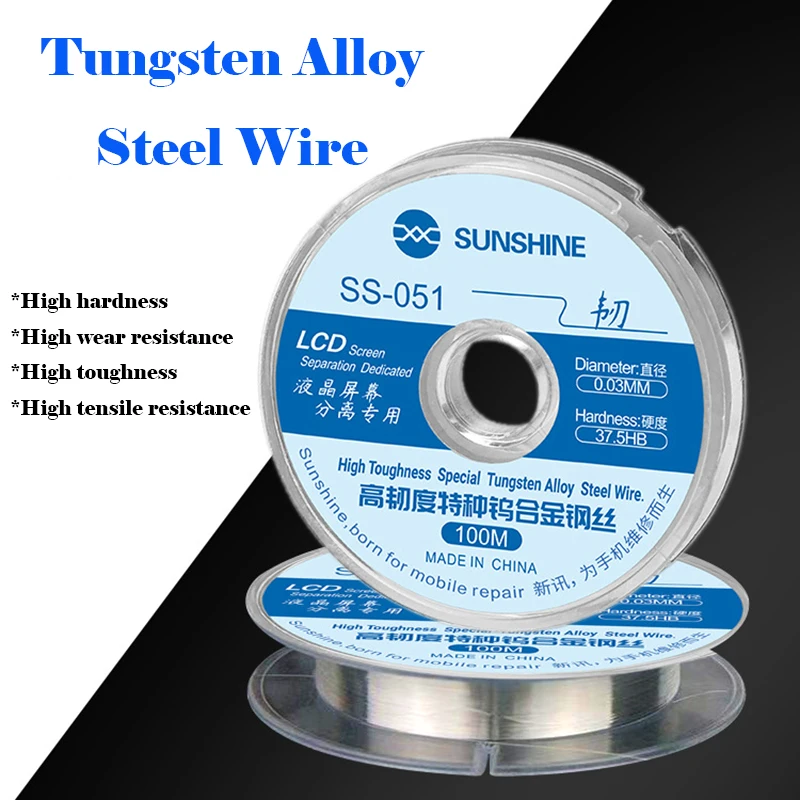 Filo di acciaio speciale in lega di tungsteno ad alta tenacità per Samsung Huawei Iphone OLED Edge schermo LCD riscaldamento separatore linea di taglio